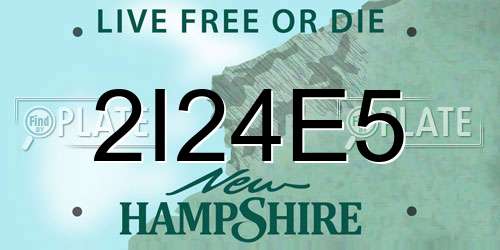 2I24E5 New Hampshire License Plate