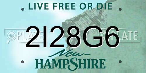 2I28G6 New Hampshire License Plate