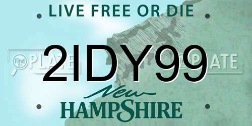2IDY99 New Hampshire License Plate