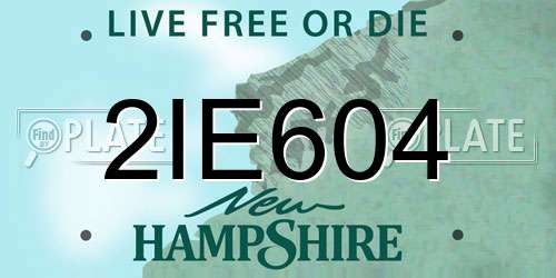 2IE604 New Hampshire License Plate