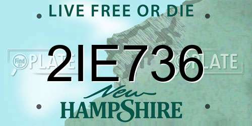 2IE736 New Hampshire License Plate