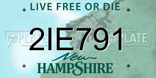 2IE791 New Hampshire License Plate