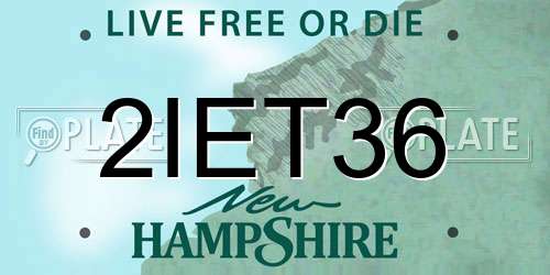 2IET36 New Hampshire License Plate