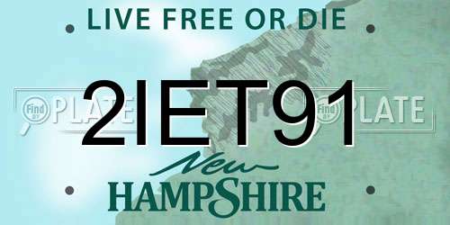 2IET91 New Hampshire License Plate