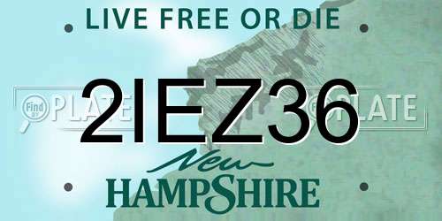 2IEZ36 New Hampshire License Plate