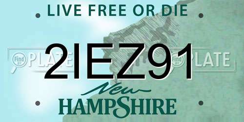 2IEZ91 New Hampshire License Plate