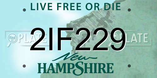 2IF229 New Hampshire License Plate