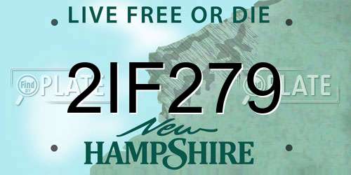 2IF279 New Hampshire License Plate