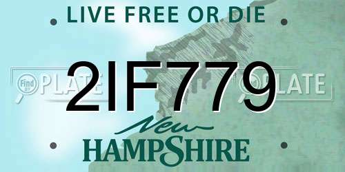 2IF779 New Hampshire License Plate