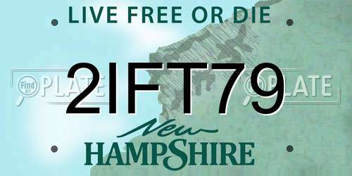 2IFT79 New Hampshire License Plate
