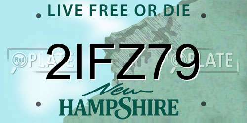 2IFZ79 New Hampshire License Plate