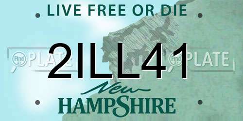 2ILL41 New Hampshire License Plate