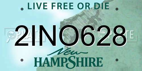 2INO628 New Hampshire License Plate
