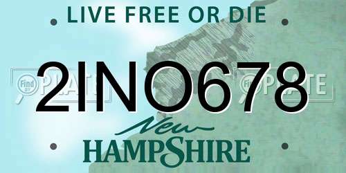 2INO678 New Hampshire License Plate