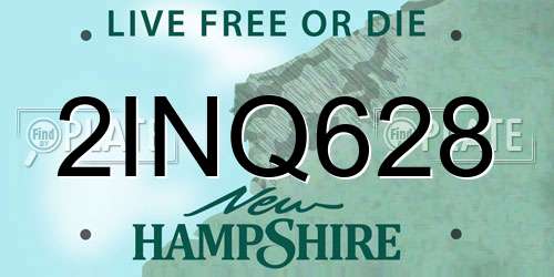 2INQ628 New Hampshire License Plate