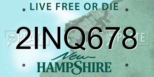 2INQ678 New Hampshire License Plate