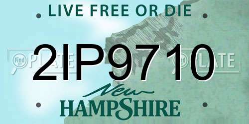 2IP9710 New Hampshire License Plate