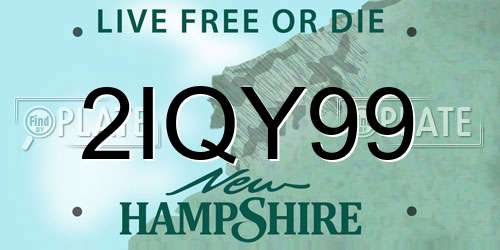 2IQY99 New Hampshire License Plate