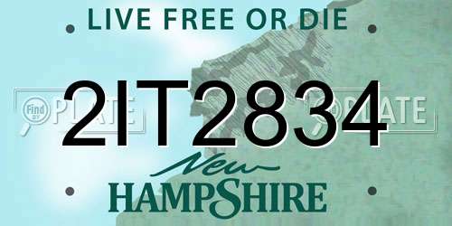 2IT2834 New Hampshire License Plate