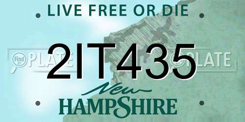 2IT435 New Hampshire License Plate