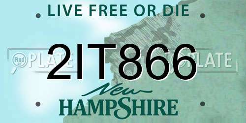 2IT866 New Hampshire License Plate