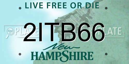 2ITB66 New Hampshire License Plate