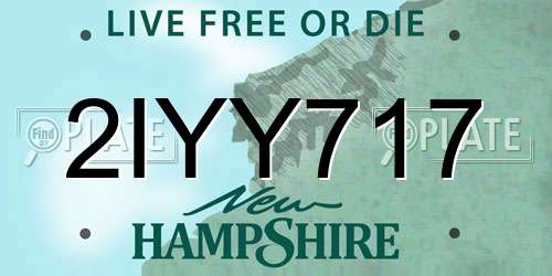 2IYY717 New Hampshire License Plate