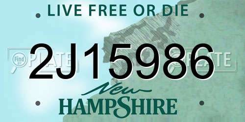 2J15986 New Hampshire License Plate
