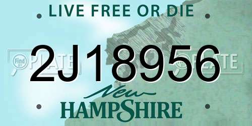2J18956 New Hampshire License Plate