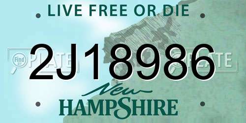 2J18986 New Hampshire License Plate