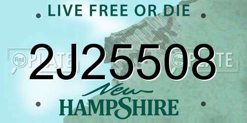 2J25508 New Hampshire License Plate