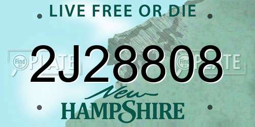2J28808 New Hampshire License Plate