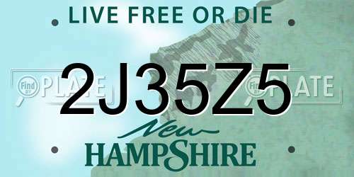 2J35Z5 New Hampshire License Plate