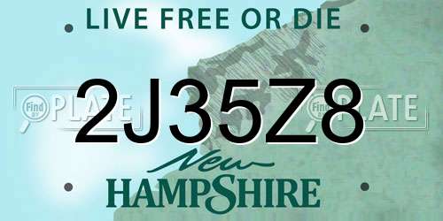 2J35Z8 New Hampshire License Plate