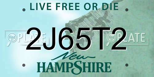 2J65T2 New Hampshire License Plate