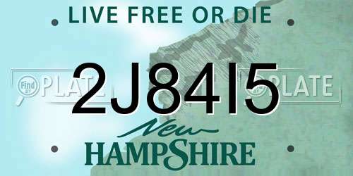 2J84I5 New Hampshire License Plate