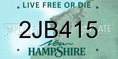 2JB415 New Hampshire License Plate