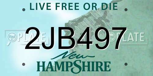 2JB497 New Hampshire License Plate