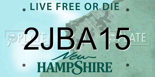 2JBA15 New Hampshire License Plate