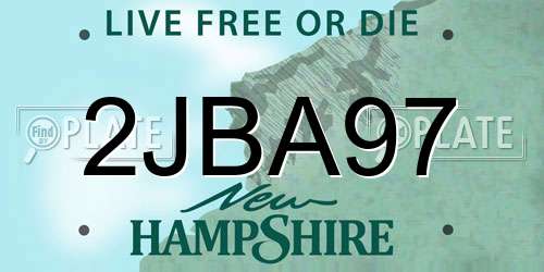 2JBA97 New Hampshire License Plate