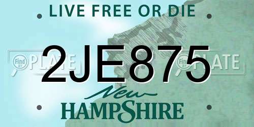2JE875 New Hampshire License Plate