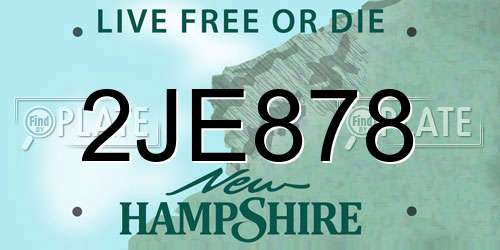 2JE878 New Hampshire License Plate