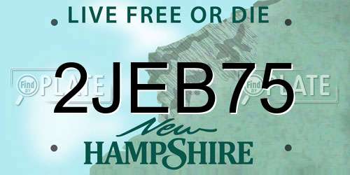 2JEB75 New Hampshire License Plate