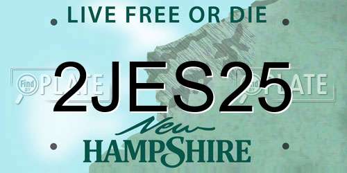 2JES25 New Hampshire License Plate