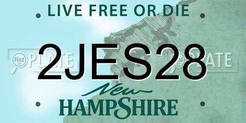 2JES28 New Hampshire License Plate