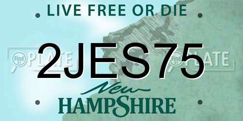 2JES75 New Hampshire License Plate