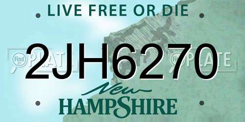 2JH6270 New Hampshire License Plate
