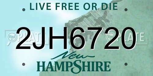 2JH6720 New Hampshire License Plate