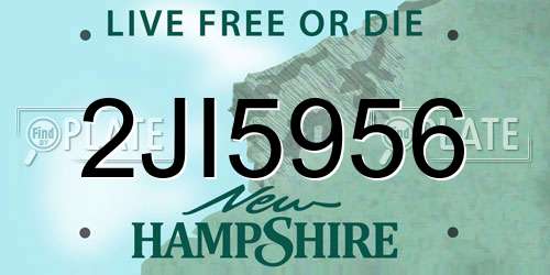 2JI5956 New Hampshire License Plate