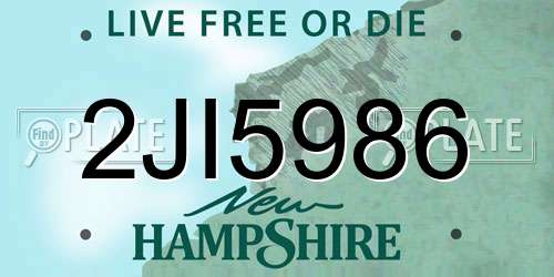 2JI5986 New Hampshire License Plate